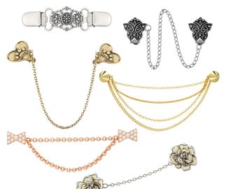 Fancy Sweater Clip – Cardigan Clasp with Glass Details