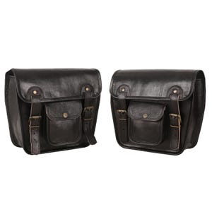 Leather Motorcycle Saddle Bag Leather Saddlebags Panniers 2 Side Motorbike Natural Leather Tool bag Set of 2 Bags