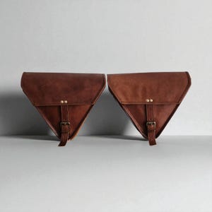 Leather Motorcycle Side Bags: BMW K Series Cafe Racer Scrambler Panniers