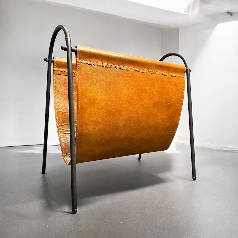 Leather Magazine Rack - Etsy