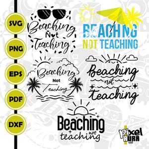 Stranden nicht unterrichten, Sommer Lehrer Schmuck, Schule für den Sommer, Schule am Schulanfang, Urlaub außerhalb der Schule, Schule für den Sommer, Cricut, Cutfile, Png
