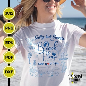 Salty but Sweet Svg, Salty Svg, Retro Summer Svg, Summer Vibes Svg, Beach Vibes Svg, Beach Png, Cricut, Craft File, Sublimation, Png Eps