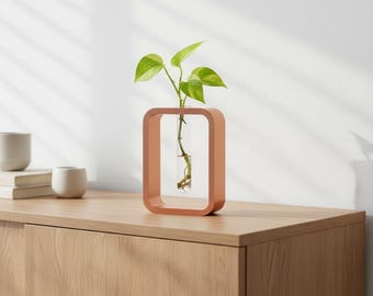 Floating Propagation Stand with Glass Tube | Minimalist Plant Cutting Holder