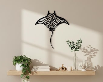 Manta Ray Wall Art | Modern Coastal Beach House Decor