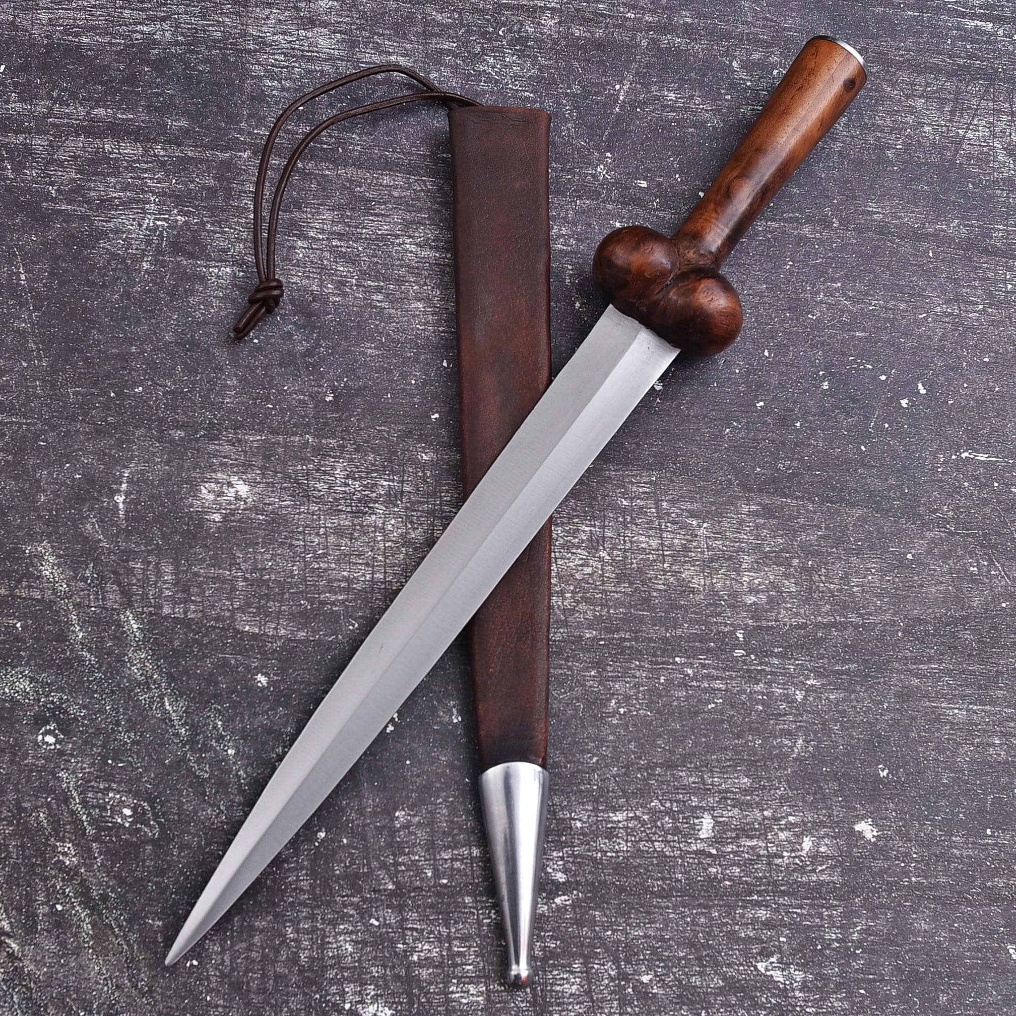 Medieval Rondel Dagger With Rosewood Handle – Classic Knight Style ...