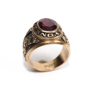 Vintage 10k Gold Bayonne High School Ring 1970s, College Ring, Signet Ring