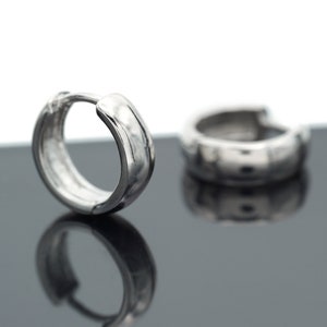 Minimalist Sterling Silver 925 Huggie Hoop Earrings, Sleek, Simple, Classic, and Dainty 12-14mm 1/2&quot; in diameter