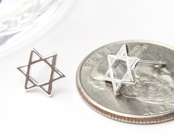 Sterling Silver Magen David Stud Earrings Star of David Studs