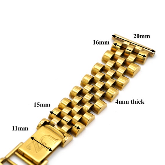 Vintage Panther Link Watch Strap Bracelet 14k Yel… - image 10