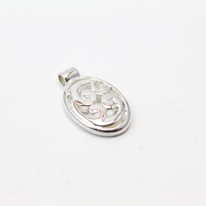 Sterling Silver Pendant with Floral Design image 2