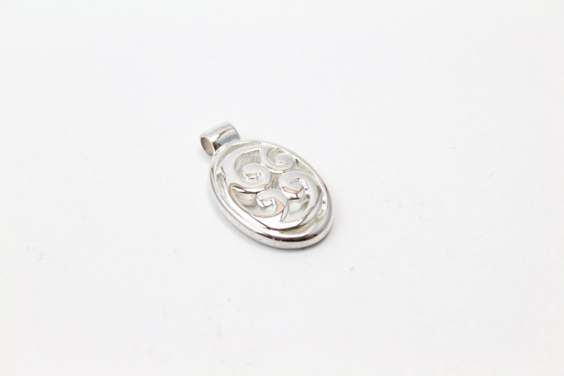 Sterling Silver Pendant with Floral Design image 2