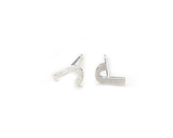 Sterling Silver 925 Initial Stud Earrings Small Letter J Stud Earrings Letter Earrings, Alphabet Earrings
