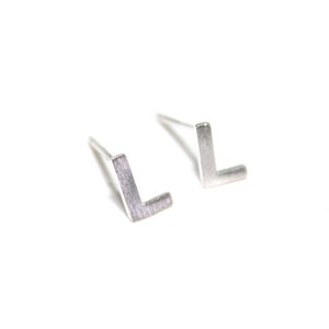 Sterling Silver 925 Initial Stud Earrings Small Letter L Stud Earrings Letter Earrings, Alphabet Earrings