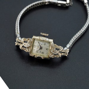 Antique Vintage 14k White Gold Womens Watch Benrus watch