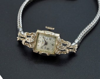 Antique Vintage 14k White Gold Womens Watch Benrus Watch - Etsy