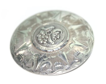 Mexico Sterling Tribal Face Brooch Pendant Eagle Assay Mark Taxco