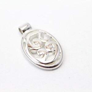 Sterling Silver Pendant with Floral Design image 1