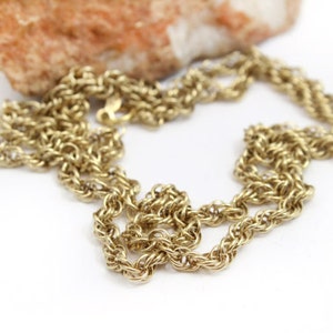 Vintage 14k Yellow Gold Rope Chain 25&quot; 4mm Thick