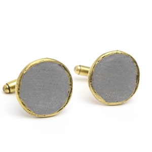 Matte Grey and Bronze Cuff Links Mens Cufflinks, Accessories, Jewelry, Suit and Ties image 3