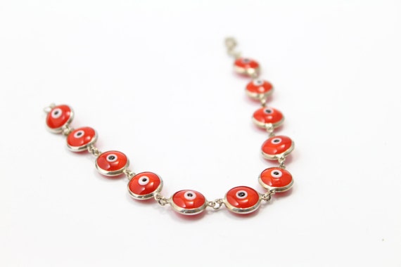 Vintage Evil Eye Bracelet in Sterling Silver 925 … - image 2