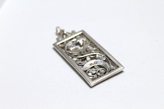 Sterling Silver Rectangular Pendant with Marcasit… - image 5