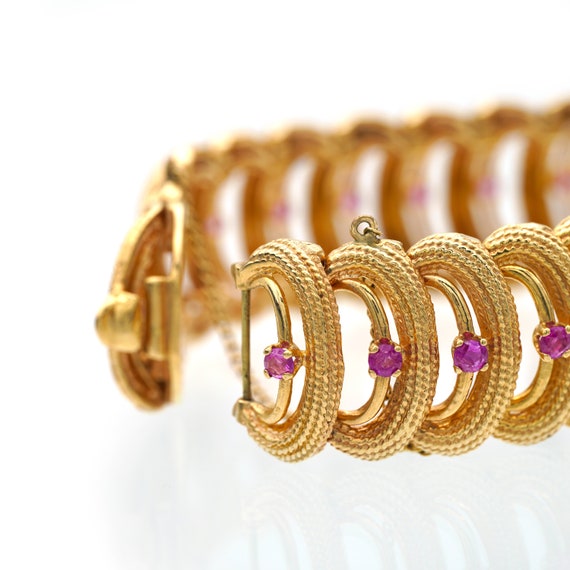 Vintage 14kt Yellow Gold and Ruby Bracelet Genuin… - image 5