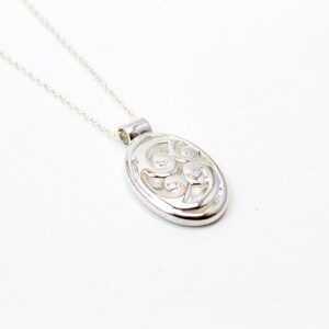 Sterling Silver Pendant with Floral Design image 4