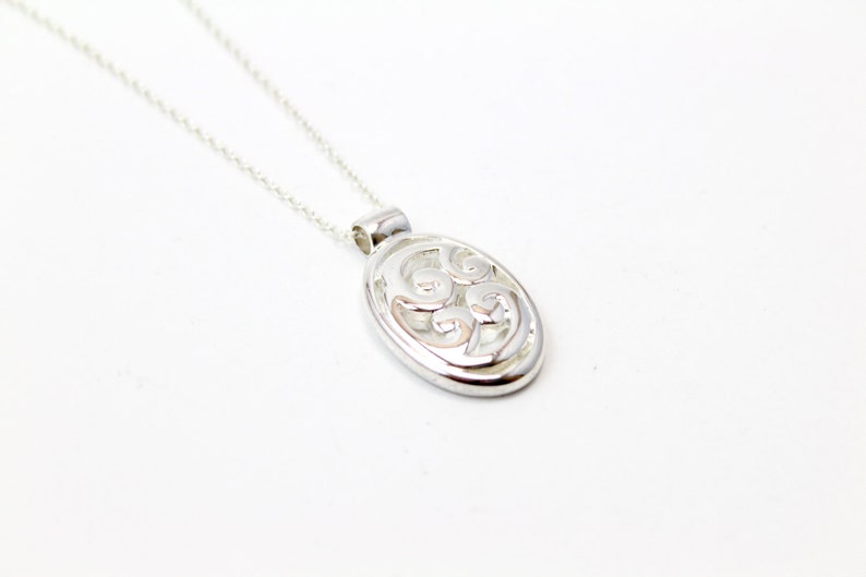 Sterling Silver Pendant with Floral Design image 4