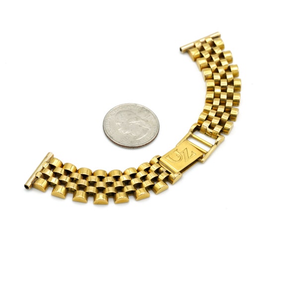 Vintage Panther Link Watch Strap Bracelet 14k Yel… - image 9