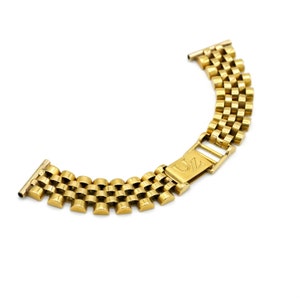 Vintage Panther Link Watch Strap Bracelet 14k Yellow Gold Panthere Link