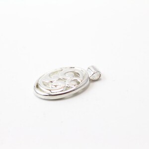 Sterling Silver Pendant with Floral Design image 3