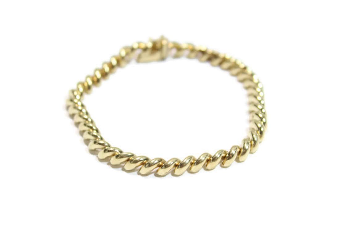 Vintage San Marco Bracelet 14k Yellow Gold Bracelet 7 Etsy