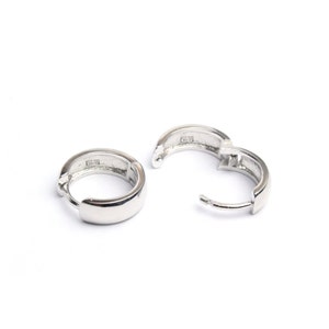 Sterling Silver Huggie Earring, Hoop Earrings, Minimalist Earrings, Small Sterling Silver 925 Hoop Earrings, Hoops, 12-14mm 1/2 in diameter image 8