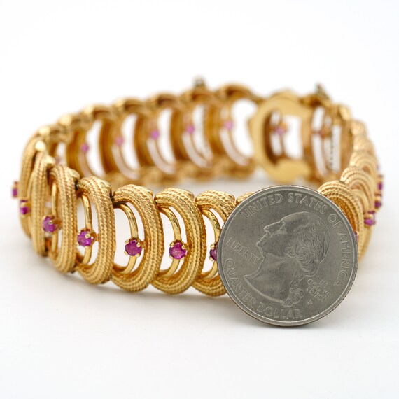 Vintage 14kt Yellow Gold and Ruby Bracelet Genuin… - image 9