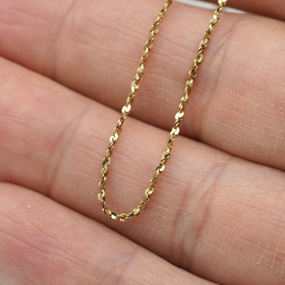 ★VINTAGE HOLLYWOOD★ [14K Gold] Twist Chain Necklace_VH22N4 Vintage 14k Gold Chain Twist Chain Design Genuine 14kt Gold