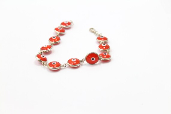 Vintage Evil Eye Bracelet in Sterling Silver 925 … - image 4