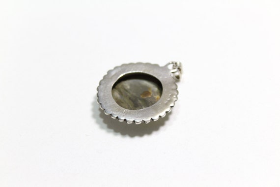 Mother of Pearl Round Sterling Silver Pendant - image 3