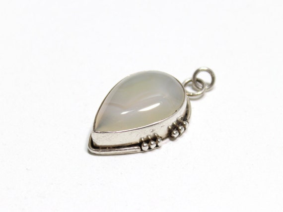 Genuine Chalcedony Drop Pendant in Sterling Silver - image 1