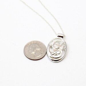 Sterling Silver Pendant with Floral Design image 5