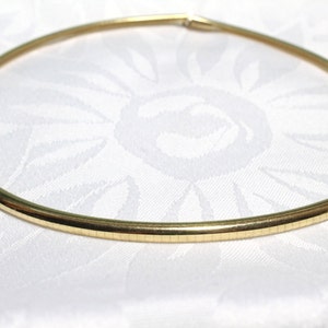 14k Yellow Gold Choker Necklace Half Round Italian Made 16&quot; high polish statement Necklace
