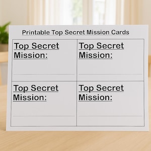 Cartões de Missão Top Secret, Atividades para Crianças, Terapia ABA, Autismo, TDAH, Recursos de Aprendizagem, Parentalidade Essencial, Técnicas ABA, Aprendizagem Divertida