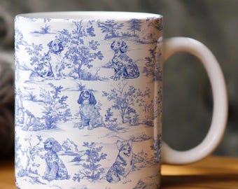 Dog Lover Toile De Jouy French Style - Personalized Mug