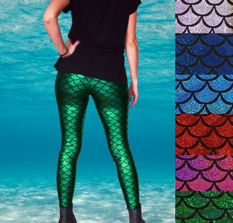 Shiny Colourful Mermaid Fish Scale Leggings Pre-Order | Etsy