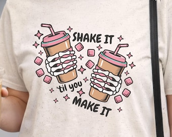 Iced Coffee Skeleton Graphic Tee, Motivational Humor T-Shirt