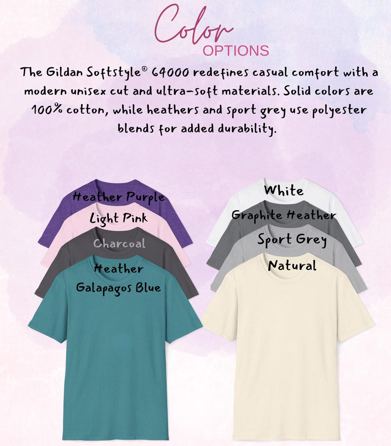 Color options chart showing available shirt colors for Shake It ’Til You Make It coffee graphic t-shirt