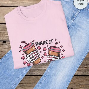 Iced Coffee Skeleton Graphic Tee, Motivational Humor T-Shirt image 6
