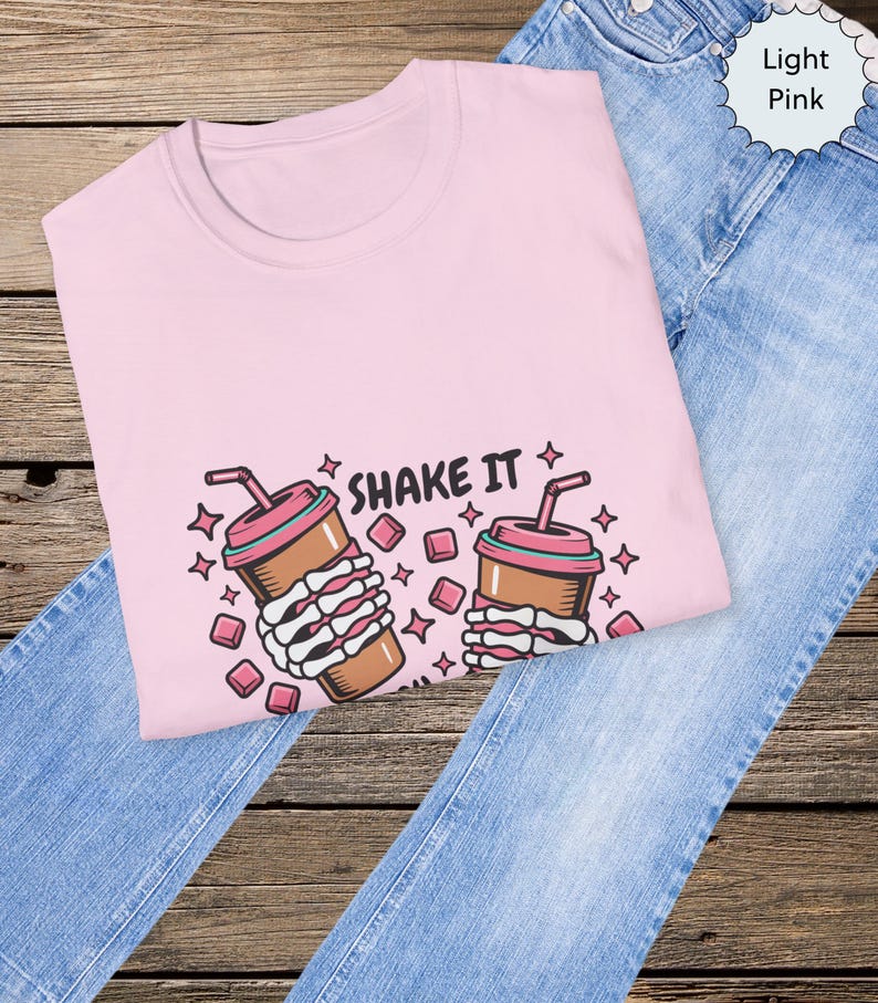 Iced Coffee Skeleton Graphic Tee, Motivational Humor T-Shirt image 6
