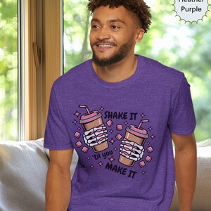 Iced Coffee Skeleton Graphic Tee, Motivational Humor T-Shirt image 2