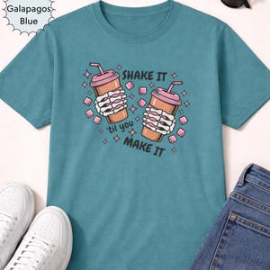 Iced Coffee Skeleton Graphic Tee, Motivational Humor T-Shirt image 5