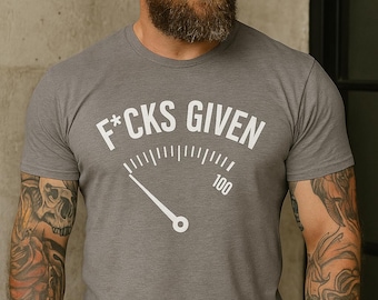 IDGAF Smartass F*cks Given Gauge T-shirt, Funny Adult Humor Shirt, PNG Download for Shirts, Mugs, Decals, Cricut, Silhouette, Sublimation
